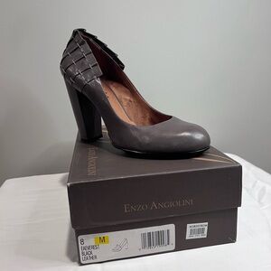 Enzo Angiolini Gray Leather Heels